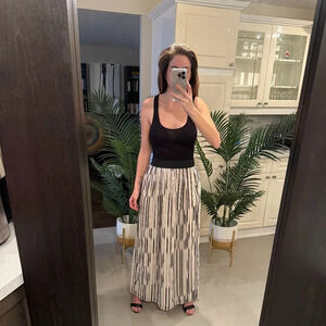 Black and White Sleeveless Maxi Dress,  Armani Exchange, US 0